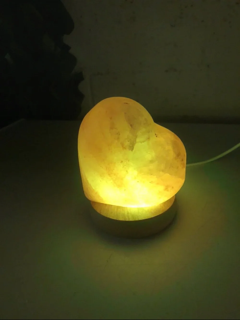 Himalayan Glow USB Heart Salt Lamp - Warm Orange Salt Crystal